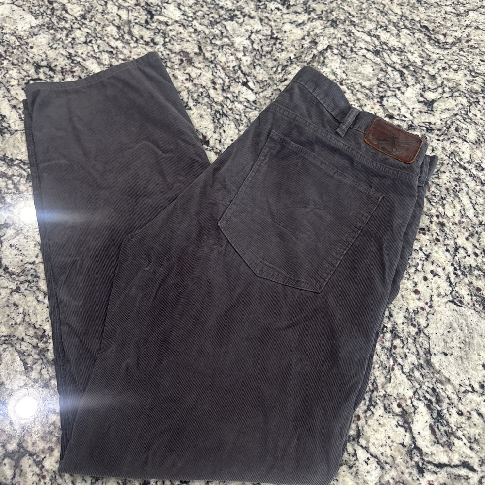 Dockers Men's 38x32 Gray Corduroy Pants Straight Fit Charcoal 5-Pocket Cotton